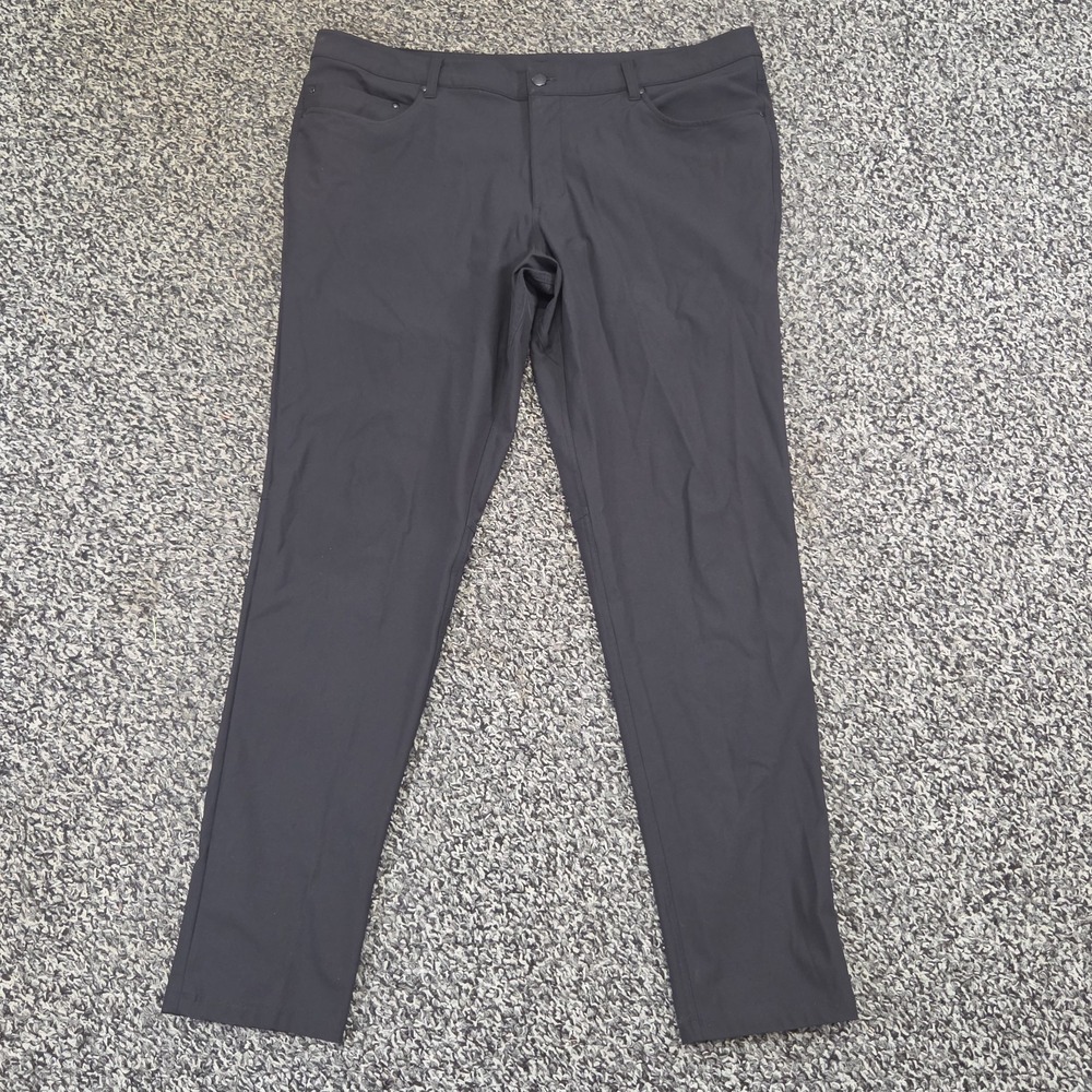 Lululemon ABC Pant Men's 40 x 33 Black Slim-Fit 5 Pocket Warpstreme Casual Golf